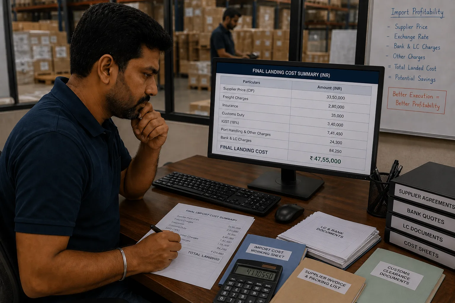 Final import cost summary and profitability